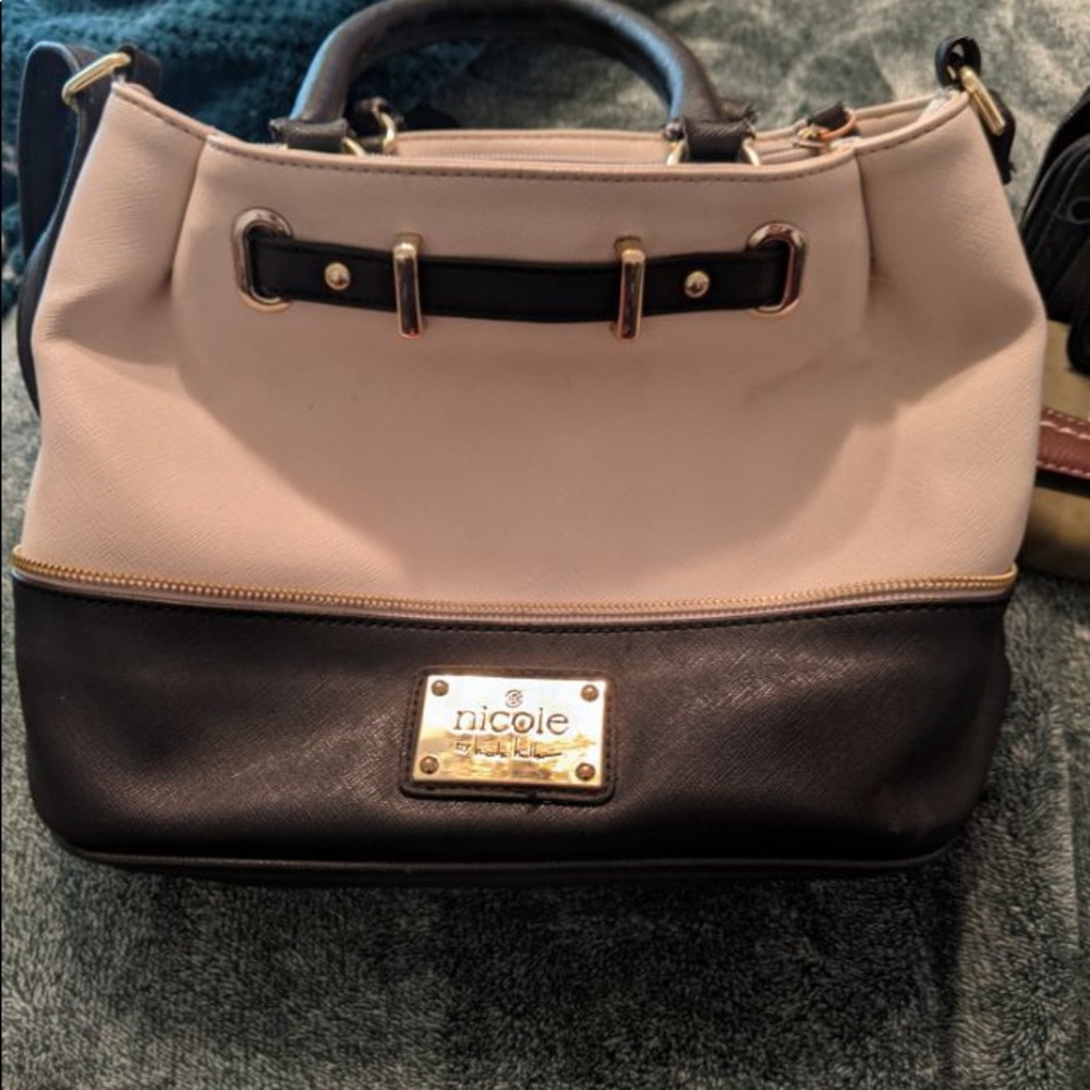 White and black purse